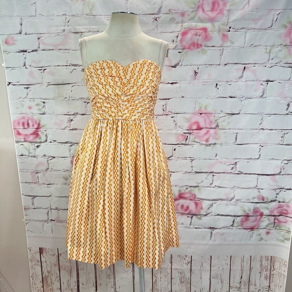 Vanessa Virginia Anthropologie strapless chain sweetheart summer dress size 2 - Picture 3 of 12